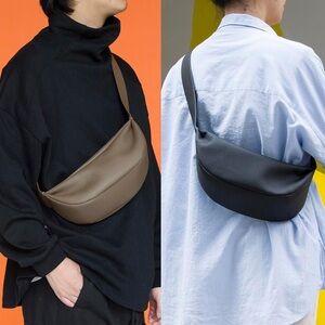 NWOT Black Unisex Leather Crossbody Bag